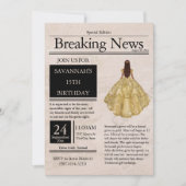 Krant Quinceañera Goud Kaart (Voorkant)