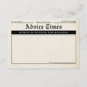  krant Retro Afstuderen Advies & wensen Informatiekaartje (Achterkant)