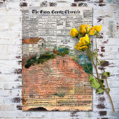  krant "Rustic Newspaper Decoupage" Tissuepapier