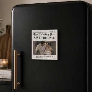 Krant Save the Date Huwelijk Magneet