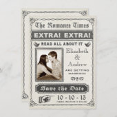  krant Save the Date Invitation (Voorkant / Achterkant)