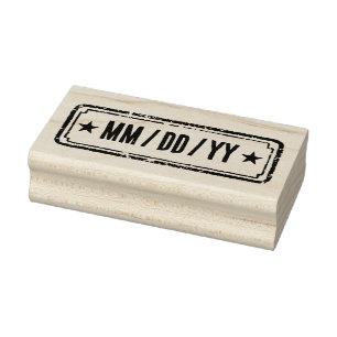 Krant-thema gedateerd met distressed uitstraling 	rubberstempel
