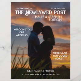 Krant Trouwprogramma Foto Moderne Leuke Feiten Flyer