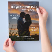 Krant Trouwprogramma Foto Moderne Leuke Feiten Flyer (Hand)