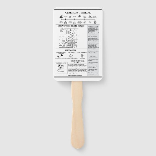 Krant Trouwprogramma Uniek Modern Elegant Handwaaier (Achterkant)