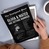 Krant Trouwprogramma Zwart-wit Elegant Flyer