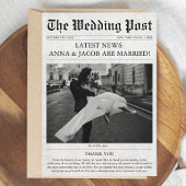 Krant unieke foto bruiloft bedankkaart