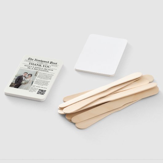 Krant unieke foto bruiloft dank u handwaaier (Niet-gemonteerd)