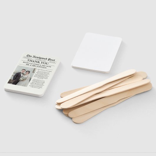 Krant unieke foto bruiloft dank u handwaaier (Niet-gemonteerd)