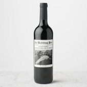 Krant unieke foto bruiloft wijn etiket (Voorkant)