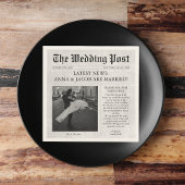 Krant Unieke Leuke Feiten Foto Bruiloft Servet