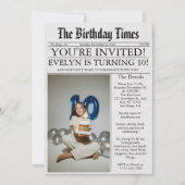 Krant Unieke Leuke Foto 10e Verjaardagsfeest Kaart (Voorkant)