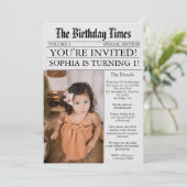 Krant Unieke Leuke Foto 1e Verjaardagsfeest Kaart (Staand voorkant)