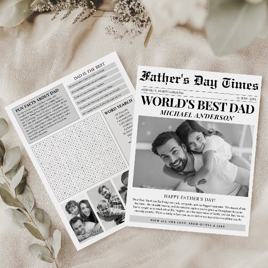 Krant Unieke Leuke Foto Gelukkige Vaderdag