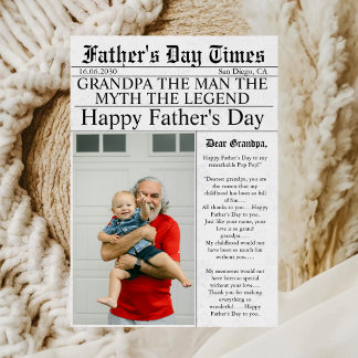 Krant Unieke Leuke Foto Vaderdag Opa Kaart