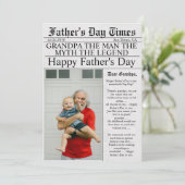 Krant Unieke Leuke Foto Vaderdag Opa Kaart (Staand voorkant)