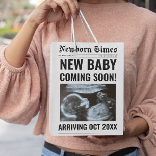 Krant van de Geboorte van uw Baby met Foto Medium Cadeauzakje