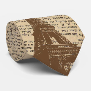  krant voor de Eiffeltoren in Parijs Stropdas