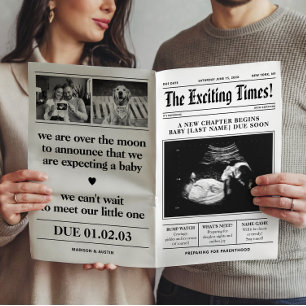 Krant Zwangerschap Aankondiging Koppel Fotoshoot Poster