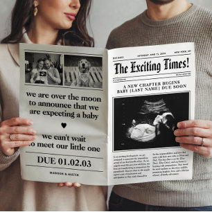 Krant Zwangerschapsaankondiging Dubbelgevouwen Poster