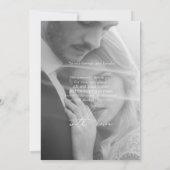 Krant Zwart-wit Unieke foto bruiloft Bedankkaart (Achterkant)