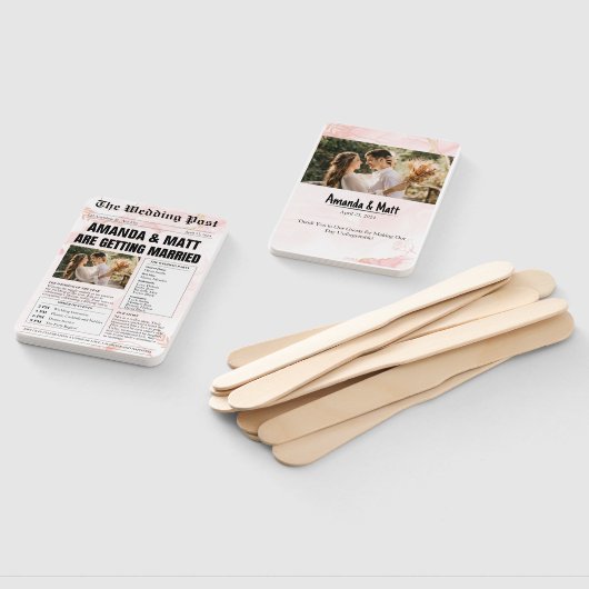  kranten bruiloft programma fans handwaaier (Niet-gemonteerd)