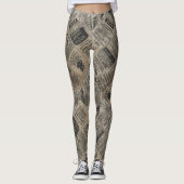 Kranten - Bruin Leggings (Voorkant)