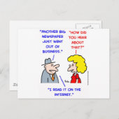 kranten die internet sterven briefkaart (Voorkant / Achterkant)