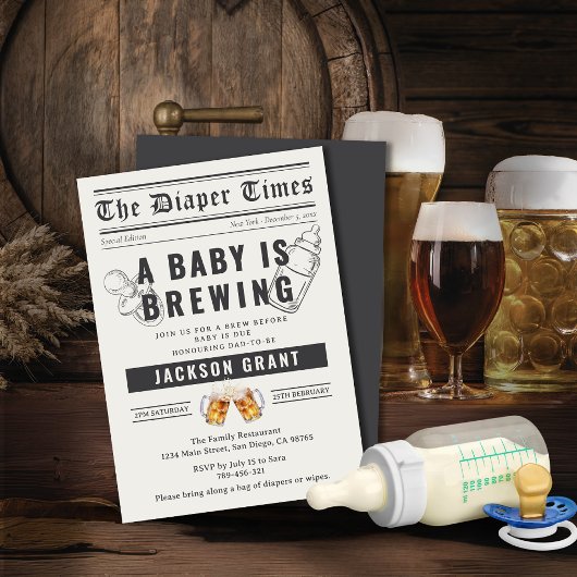Kranten Een Baby is het brouwen van luier partij Kaart