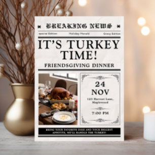 Kranten Friendsgiving-diner Thanksgiving-herfst Kaart