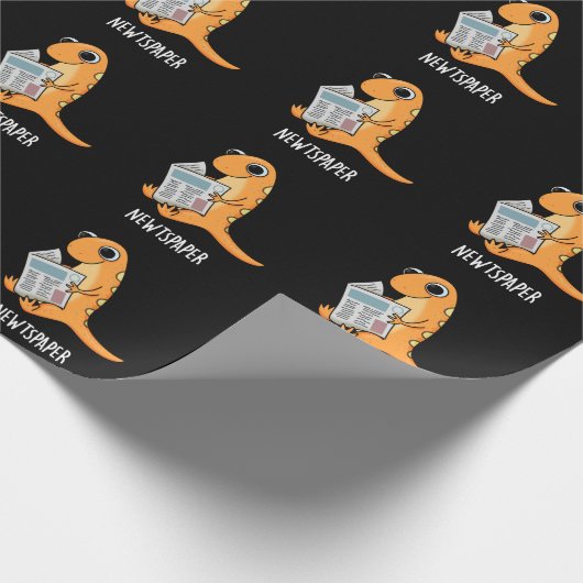 Kranten Grappig Newt Pun Dark BG Cadeaupapier (Hoek)