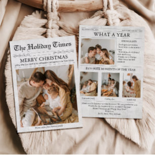 Kranten Kerst Nieuwsbrief Fotocollage Feestdagenkaart