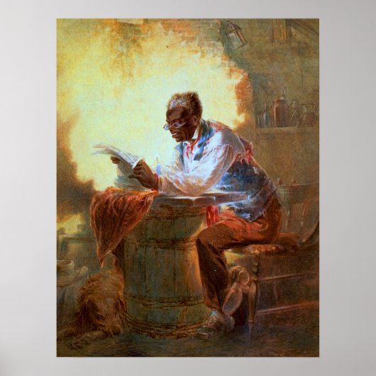 Kranten lezen door Candlelight Poster (Voorkant)