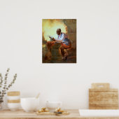 Kranten lezen door Candlelight Poster (Keuken)