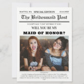 Kranten Maid of Honor Proposal Kaart (Voorkant)