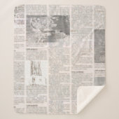 Kranten met oude onleesbare tekst. grunge sherpa deken (Voorkant)