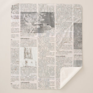 Kranten met oude onleesbare tekst. grunge sherpa deken