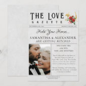 Kranten Modern Hoefijzer Unieke Foto Bruiloft Save The Date (Voorkant / Achterkant)