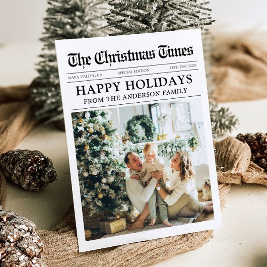 Kranten Uniek Plezier Wat Een Jaar Foto Kerstmis Feestdagenkaart