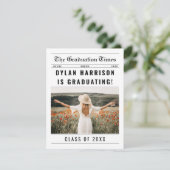 Kranten Unieke Klasse van 2025 Afstuderen Kaart (Staand voorkant)