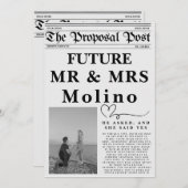 Kranten Verloving Aankondiging Templ Invitation (Voorkant / Achterkant)