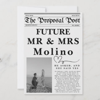 Kranten Verloving Aankondiging Templ Invitation