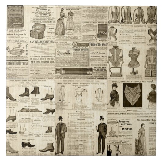  krantenadvertenties Rustic Tiled Tegeltje (Voorkant)