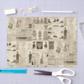  krantenadvertenties Rustic Tiled Tissuepapier (Craft)