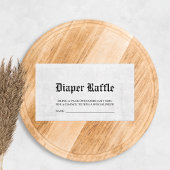 Krantenblad Baby shower Diaper Raffle Informatiekaartje