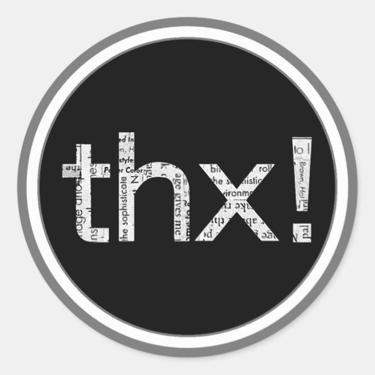 Krantendruk "THX" Typografie Stickers (Voorkant)