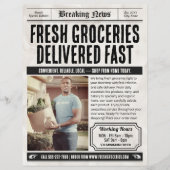 Krantenflyer, Retro Groceries Delivery Service Flyer (Voorkant)