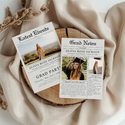 Krantenfoto Afstudeerfeest Kaart