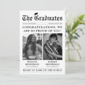 Krantenfoto Gezamenlijk Afstuderen Aankondiging (Staand voorkant)