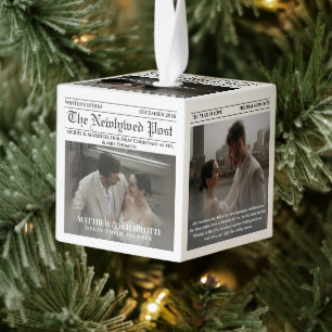 Krantenfoto Merry and Married Kubus Ornament